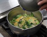 チンゲンサイのたまごとじ丼作り方4写真