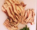 豚肉とにんにくの芽炒め作り方1写真
