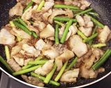 豚肉とにんにくの芽炒め作り方3写真