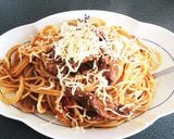 豚肉とほうれん草のトマトソースパスタ作り方8写真