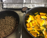 南瓜と挽肉の煮物作り方1写真