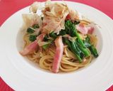 マンガ飯～塩辛とベーコンと菜の花パスタ～作り方7写真