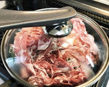 スープも！豚肉と白菜もやし小松菜の蒸し煮作り方5写真