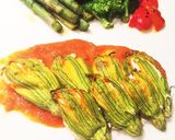 花ズッキーニのクリチ豆腐詰め作り方8写真