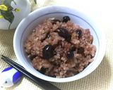 黒豆と玄米の赤ワインおこわ作り方4写真