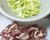 豚肉と白菜の卵とじ作り方1写真