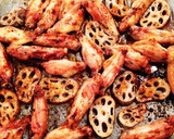 鶏手羽中と蓮根のオーブン焼き鳥！簡単〜♪作り方5写真