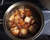 豚バラと、長ネギの黒酢煮込み作り方6写真