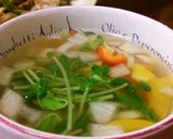 豆苗とカラーピーマンのスープ。作り方4写真