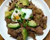 温泉卵をのせて☆ アボカド入り 牛丼♡作り方6写真