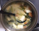 青海苔が決め手！小松菜とおあげの白味噌汁作り方4写真