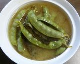 与作豆（砂糖さや）のみそ仕立て作り方3写真