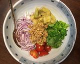 タイ風オーツ麦とパクチーの焼きなすサラダ作り方8写真