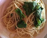 納豆と小松菜のパスタ作り方1写真