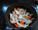 煮小豆を入れた朝のスープ作り方4写真