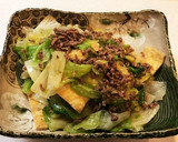 牛ひき肉とレタスと油揚げのマヨソース炒め作り方5写真