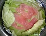 キャベツと鶏肉のミルフィーユ蒸し作り方4写真