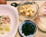 レンジで簡単！離乳食茶碗蒸し　卵黄版有り作り方1写真
