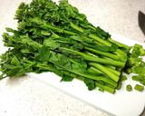 菜の花とトロトロ卵の辛し麺つゆ和え作り方1写真