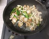 ホタテとアスパラきのこのバター醤油作り方2写真