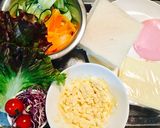 彩り野菜でミックスブーケサンド☆作り方1写真