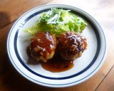 新玉ゴロゴロ♡生姜焼きハンバーグ♪作り方6写真