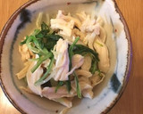 旦那絶賛♡ささみと水菜わさびしょうゆ和え作り方5写真