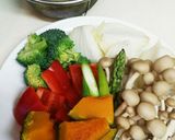 酒粕入り、手羽中と野菜のグリル焼き作り方1写真