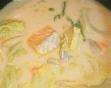 鮭と白菜の味噌ミルク煮作り方4写真
