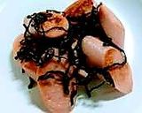 塩昆布魚肉ソーセージ炒めつまみおかず弁当作り方5写真
