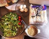 サラダうどん 胡麻味噌マヨだれ作り方1写真
