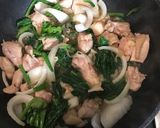 ほうれん草入り新玉ねぎの親子丼作り方8写真
