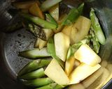 アスパラとさつま芋のトマトあん作り方2写真