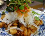 新玉葱とから揚げ 新玉葱ドレッシングで作り方4写真