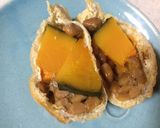 納豆とかぼちゃの油揚げ包み作り方6写真