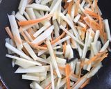 じゃがいもとにんじんのふきのとう味噌炒め作り方4写真