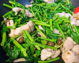 のらぼう菜と鶏肉の塩ダレ炒め作り方9写真