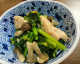 のらぼう菜と鶏肉の塩ダレ炒め作り方10写真