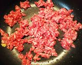 野菜2つだけ!なすとしめじの挽肉甘酢炒め作り方3写真