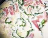 ベーコンとピーマンの牛乳パスタ作り方3写真