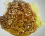なめたけのかき玉パスタ作り方2写真