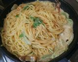 生アオサと海老の豆乳クリームパスタ♪作り方6写真