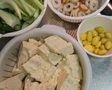 チンゲン菜と豆腐と銀杏卵炒め作り方1写真