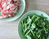 豚肉とニラの甘辛炒め・たまご入り。作り方1写真