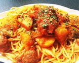 長芋と鶏肉のトマトソースパスタ作り方8写真