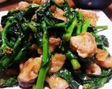 菜の花(菜花)豚肉オイスターソース炒め作り方4写真