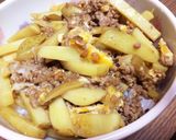 新じゃがの挽肉丼作り方6写真