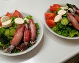 わさび菜と豆腐とヤリイカのサラダ作り方5写真