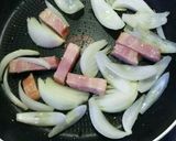ブロックベーコンと新玉ねぎのトマトパスタ作り方3写真