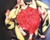 ナスとベーコンのトマトソースパスタ作り方5写真